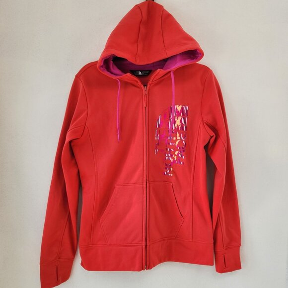 The North Face TNF Full Zip Hooded Sweatshirt Hoodie Coral Hiking Women's M - Picture 1 of 11